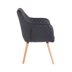 Chaise de salle à manger Gent, similicuir, noir naturel