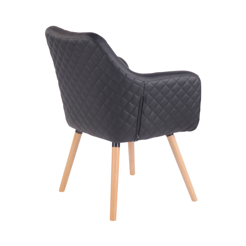 Chaise de salle à manger Gent, similicuir, noir naturel