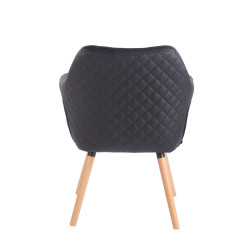 Chaise de salle à manger Gent, similicuir, noir naturel