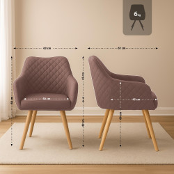 Chaise de salle à manger Gent, tissu marron naturel