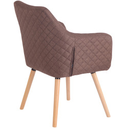 Chaise de salle à manger Gent, tissu marron naturel