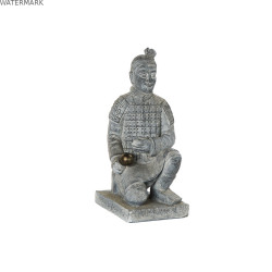 Figurine Décorative Home ESPRIT Gris clair Oriental Guerrier 39 x 35 x 78 cm 33 x 34 x 76 cm