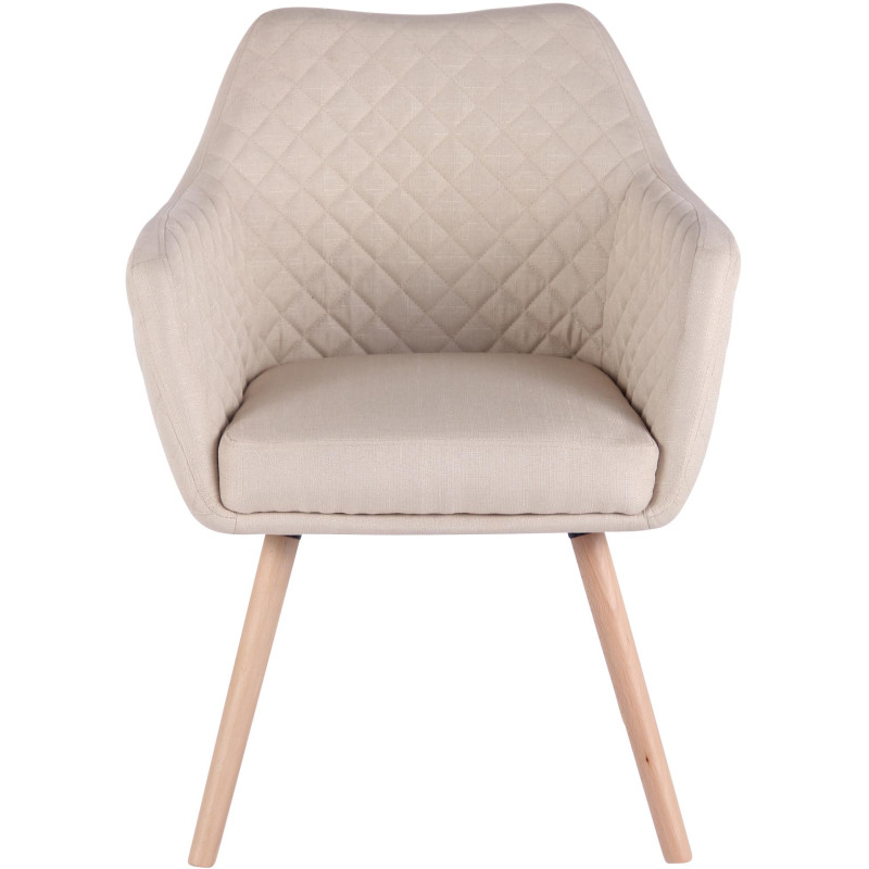 Chaise de salle à manger Gent, tissu crème naturel