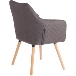 Chaise de salle à manger Gent, tissu Natura gris foncé