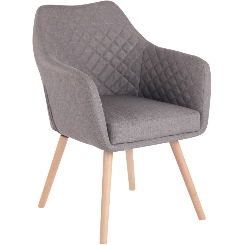 Chaise de salle à manger Gent, tissu gris naturel