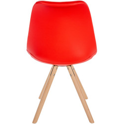 Fauteuil Sofia, en similicuir, rond, rouge