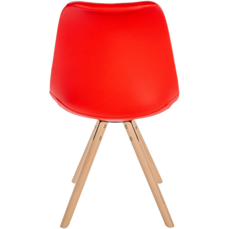 Fauteuil Sofia, en similicuir, rond, rouge
