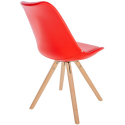 Fauteuil Sofia, en similicuir, rond, rouge