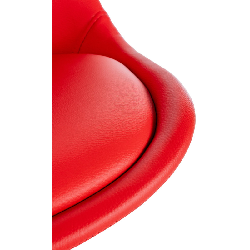 Fauteuil Sofia, en similicuir, rond, rouge
