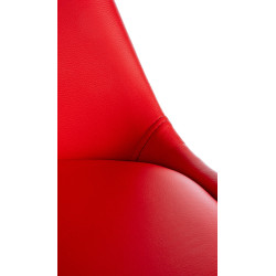 Fauteuil Sofia, en similicuir, rond, rouge
