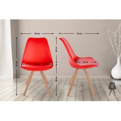 Fauteuil Sofia, en similicuir, rond, rouge