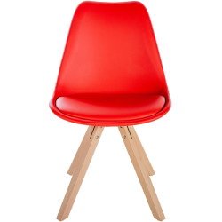 Fauteuil Sofia, similicuir, rouge carré