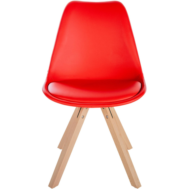 Fauteuil Sofia, similicuir, rouge carré