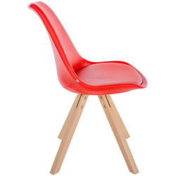 Fauteuil Sofia, similicuir, rouge carré
