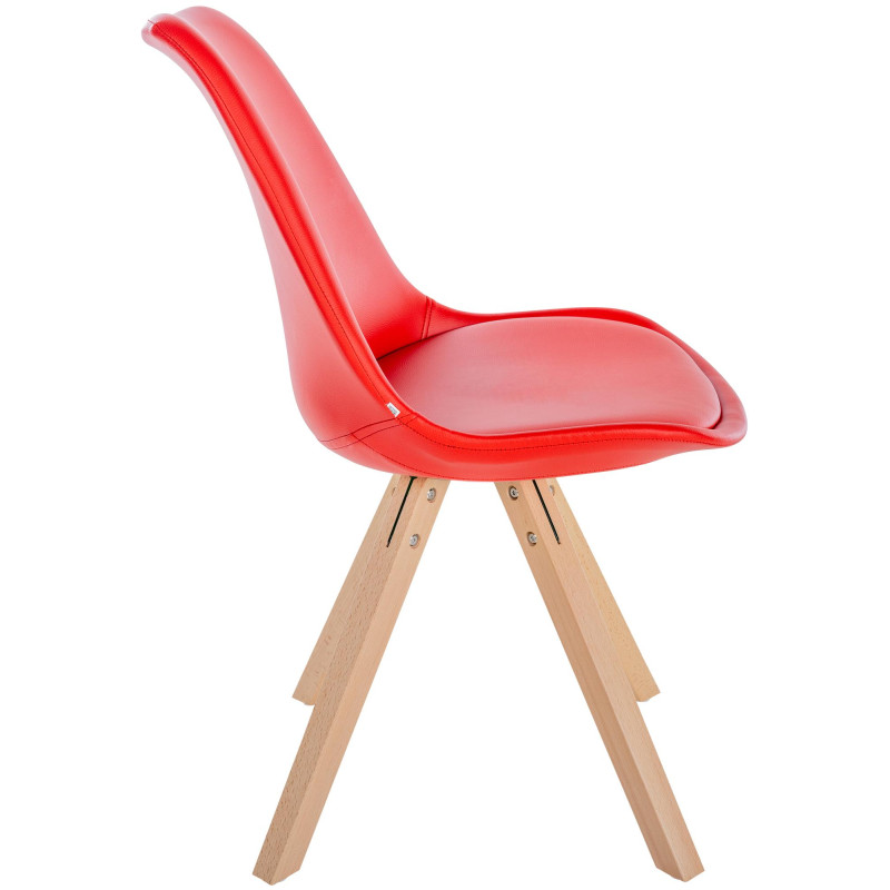 Fauteuil Sofia, similicuir, rouge carré
