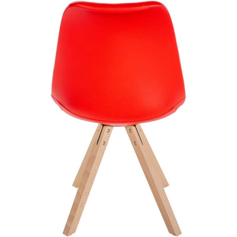 Fauteuil Sofia, similicuir, rouge carré