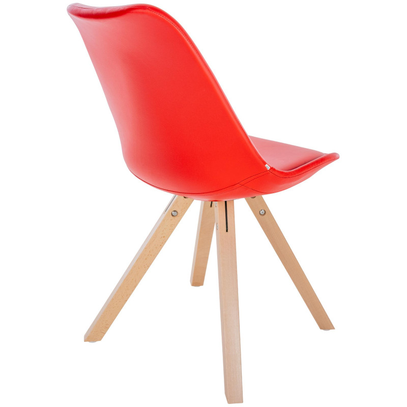 Fauteuil Sofia, similicuir, rouge carré