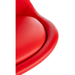 Fauteuil Sofia, similicuir, rouge carré