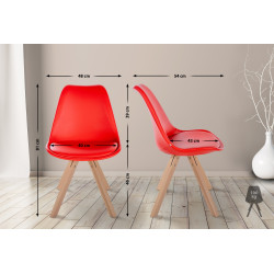 Fauteuil Sofia, similicuir, rouge carré