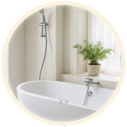 Miroir de salle de bain Laconia 70 sans Bluetooth en verre transparent