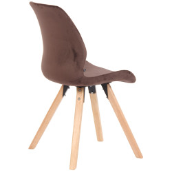 Ensemble de 2 chaises Luna en velours marron