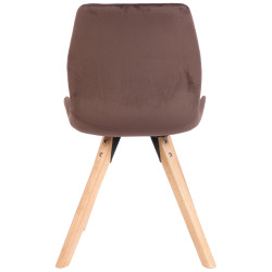 Ensemble de 2 chaises Luna en velours marron