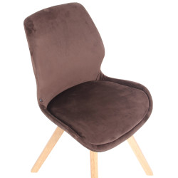 Ensemble de 2 chaises Luna en velours marron
