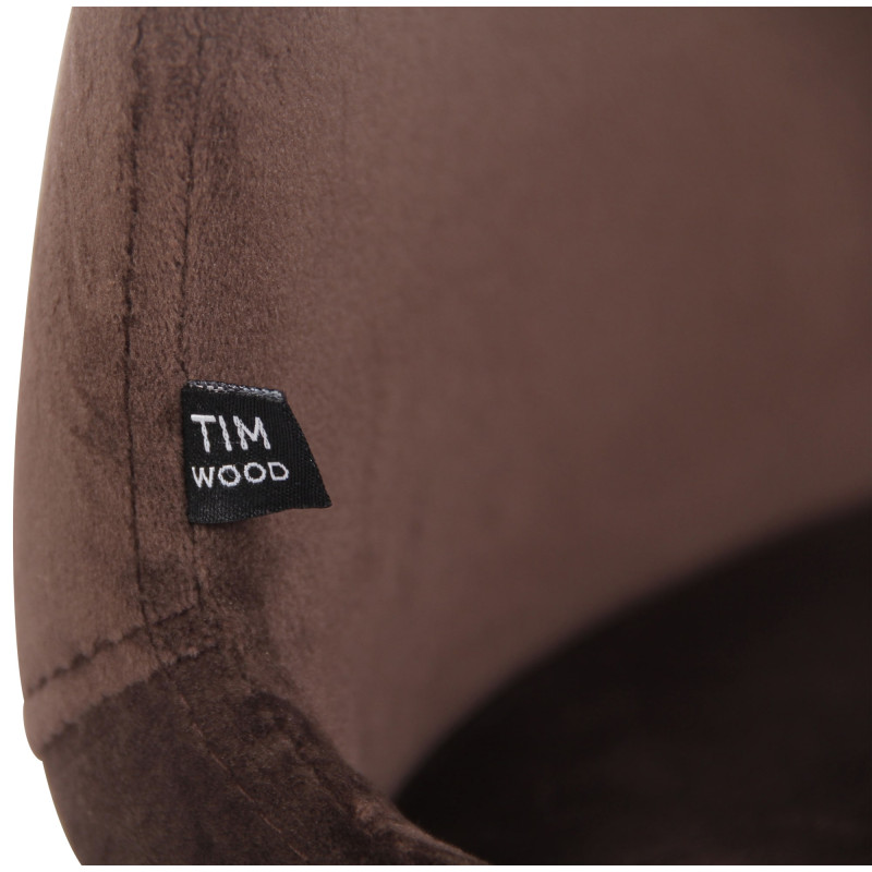 Ensemble de 2 chaises Luna en velours marron