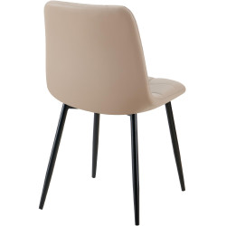 Chaise de salle à manger Antibes en similicuir taupe