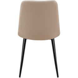 Chaise de salle à manger Antibes en similicuir taupe