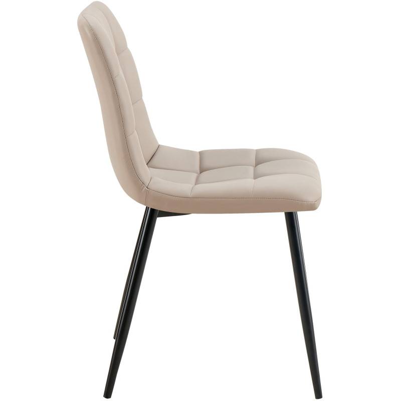 Chaise de salle à manger Antibes en similicuir taupe