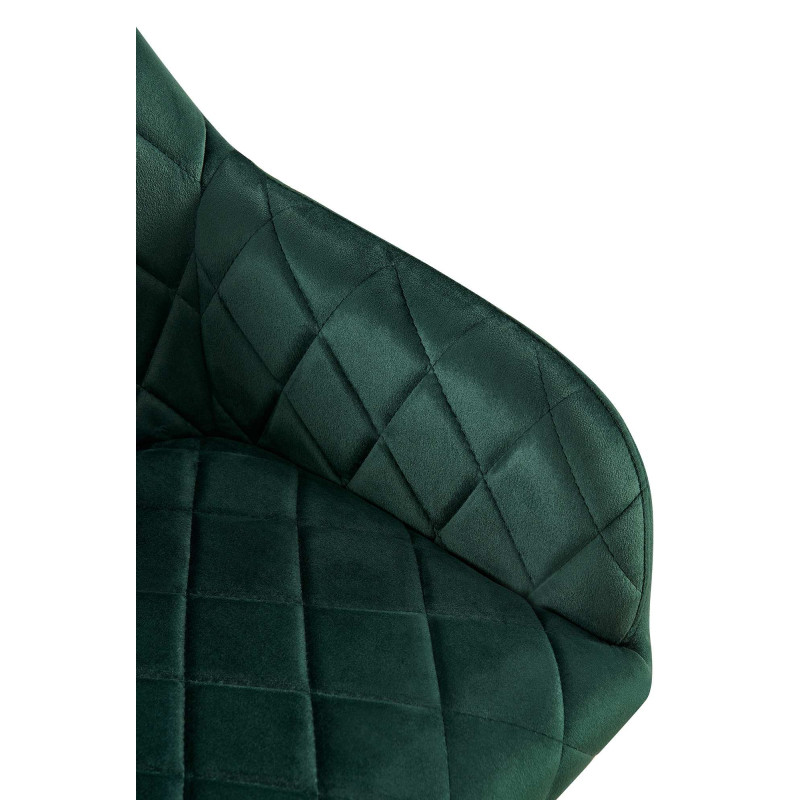 Chaise de salle à manger Monett, velours, verte