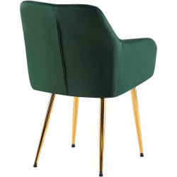 Chaise de salle à manger Monett, velours, verte