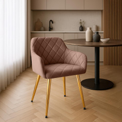 Chaise de salle à manger Monett, velours G, marron