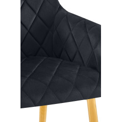 Chaise de salle à manger Monett, velours G, noire