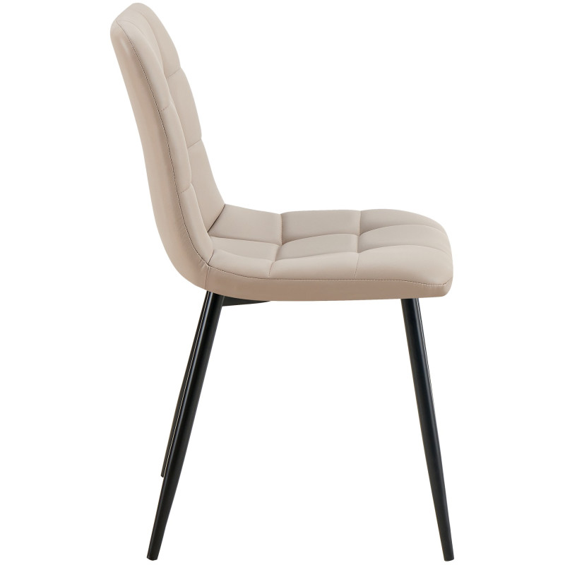 Ensemble de 4 chaises de salle à manger, similicuir Antibes, taupe