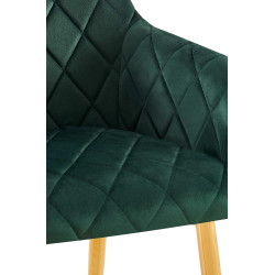 Ensemble de 2 chaises de salle à manger Monett en velours vert G