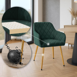 Ensemble de 2 chaises de salle à manger Monett en velours vert G