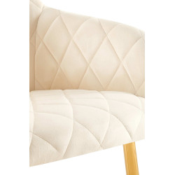 Ensemble de 2 chaises de salle à manger Monett en velours crème.
