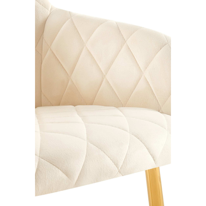 Ensemble de 2 chaises de salle à manger Monett en velours crème.