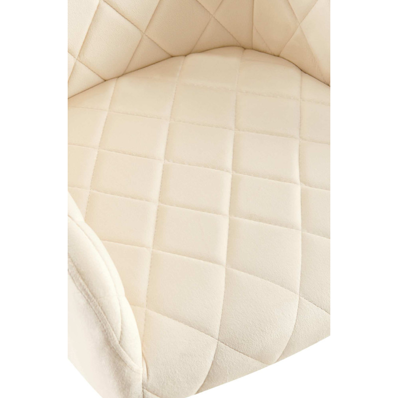 Ensemble de 2 chaises de salle à manger Monett en velours crème.