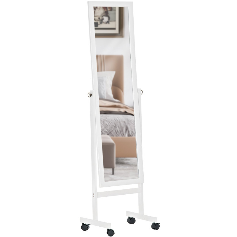 Miroir sur pied carré blanc Yolanda