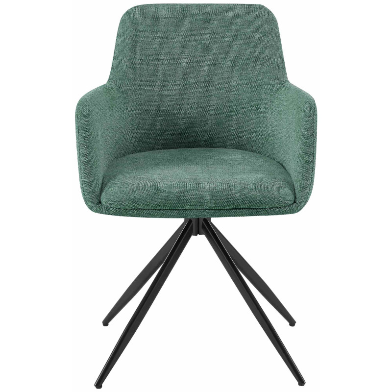 Ensemble de 2 chaises de salle à manger Olema, tissu vert
