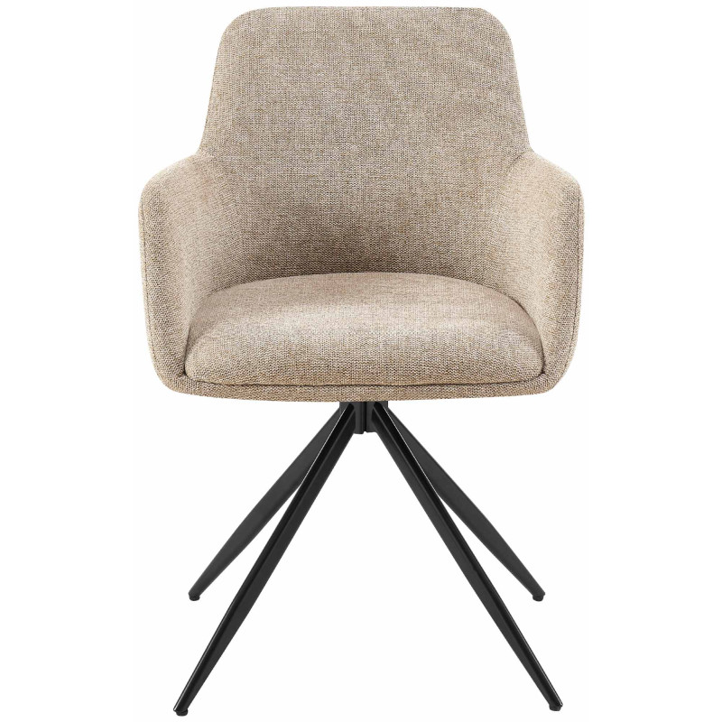 Ensemble de 2 chaises de salle à manger Olema, tissu taupe