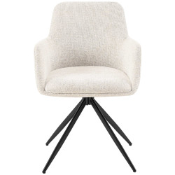 Ensemble de 2 chaises de salle à manger Olema, tissu crème