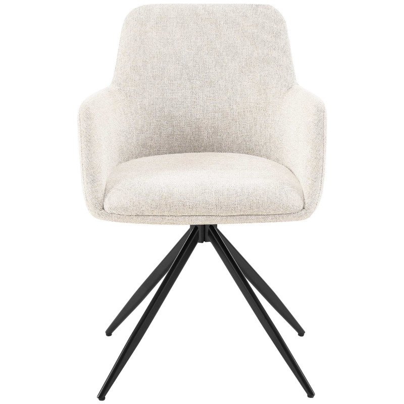 Ensemble de 2 chaises de salle à manger Olema, tissu crème