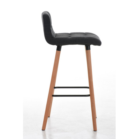 Tabouret de bar Lincoln en tissu gris foncé
