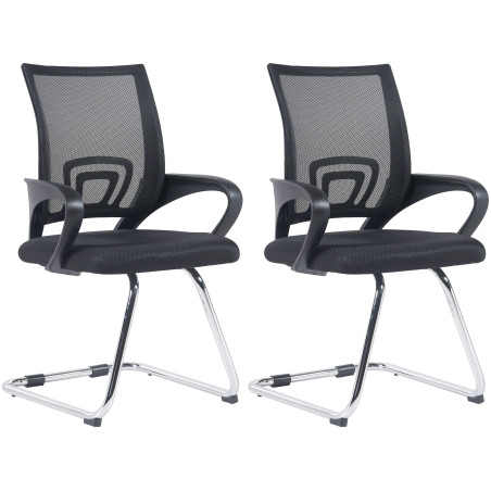 Lot de 2 chaises visiteurs Eureka, noires