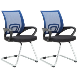 Ensemble de 2 chaises visiteurs bleu Eureka