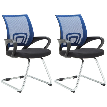 Ensemble de 2 chaises visiteurs bleu Eureka